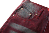 【Keshi】NEVADA WASHED FLOCKING DENIM JEANS