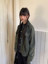 [unisex] ディルカリウォッシングカラーニットジャケットカーディガン