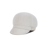 VA Stud Herringbone Slim Newsboy Cap / Ivory
