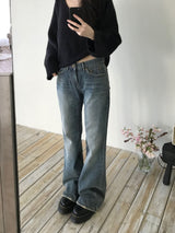 Levan Stitch Denim Bootcut Pants (2 colors)