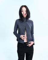 Ruffle Two Way zip-up - Ash