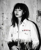 BBD アングザイエティ スモーク グラフィック デニム ジャケット (White)