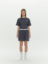 (Unisex) エッセンシャルストレッチフィットハーフスリーブパジャマセット　チャコール