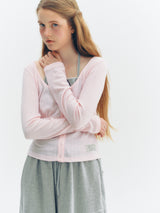Halter Button T-Shirt (Pink)