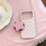 Pink Polka Dot Star Magnetic Stand Case