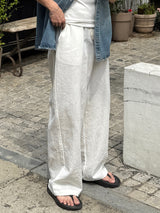 Edun linen wide banding pants