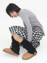 Cozy Button Leg Warmer Black