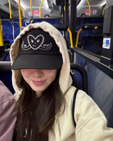 Cute heart cap _black