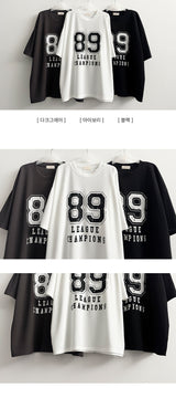 89 Number ボックスフィットニット半袖Tシャツ