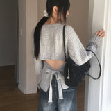 Napol wool back slit string ribbed knitwear