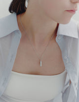 26SS★ [Premium Plating] Volume Square AB(W) Dual Pave Necklace