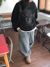 [unisex] サンべウオーバープリンティングブラッシュドスウェットシャツ