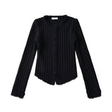 Fur Detail Bold Ribbed Long Sleeve Cardigan