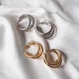 TRIPLE HOOP EARRINGS Silver