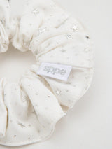 Silver starlight scrunch [ white, black ] 