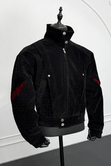 Velvet Croc Panel Jacket