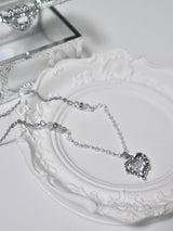 mood heart crystal necklace