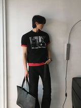 [A-T0110] ヴィンテージスラブクロップ半袖Tシャツ (2色)