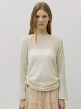 SHIRRING LONG KNIT IVORY