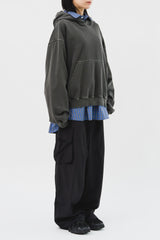 Det Washed Cropped Hoodie (4color)