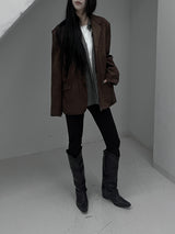 line suede blazer jacket (2color)