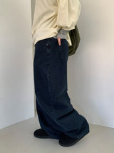 Hibom Washing Wide Balloon Denim Pants