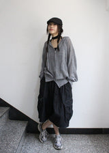 MESH KNIT HOOD ZIP-UP