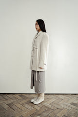 Fuzzy heavy wool coat, Light grey
