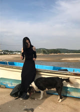 サイドカットミディスカート