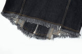 DIAGONAL CROP DENIM JACKET