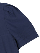 タックディテールリネンドレス (Navy)