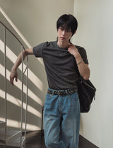 リアン マッスルフィット リブ ショートスリーブ Tシャツ