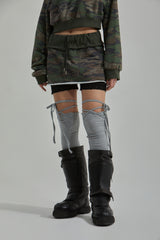 CAMO ONE SHOULDER T-SHIRT