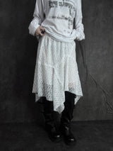 uncut lace skirt (2color)