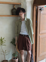 ファニーストライプ長袖シャツ