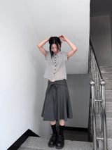  GINGHAM CHECK PUFF SHIRT