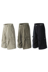 Washed Multi Pocket Cargo Shorts