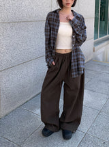 Ked Snap Wide Cotton Banding Long Pants