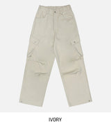 [wool20%] Cain pintuck snap wool cargo pants