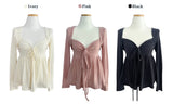 Rozy Babydoll Flare Ribbed Long Sleeve Tee