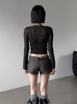 Cier Rose See-through Bolero Cardigan