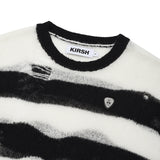 ピックワッペンダメージストライプニット [WHITE]