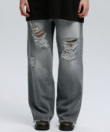 DESTROYED DENIM PANTS_GY