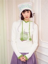 Green apple hooded sweater