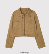 #オータム スエードカラークロップジャケット (4color)