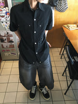 ブラッシュ カット バミューダデニムパンツ 2C