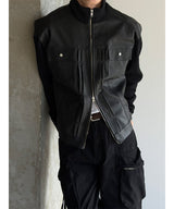 [F/W] ざっくりニットレザージャケット