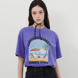 【MADE】SUNSHINE GHOST PRINT T-SHIRT [PURPLE]