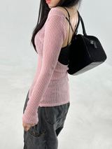 BACKLESS OPEN MESH KNIT🖤🤍🩷🩶 - 4 COLORS