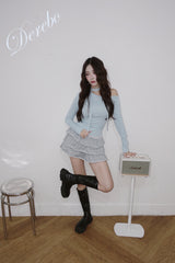 Sky Choker Unbalanced Off-Shoulder Long Sleeve T-Shirt